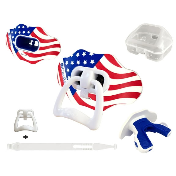COOLLO SPORTS Football Lip Guard Mouthguard 2-in-1 TRANSFORMER Pacifier Mouthguard Sports Lip Protector for Adults & Youth (Case Included)
