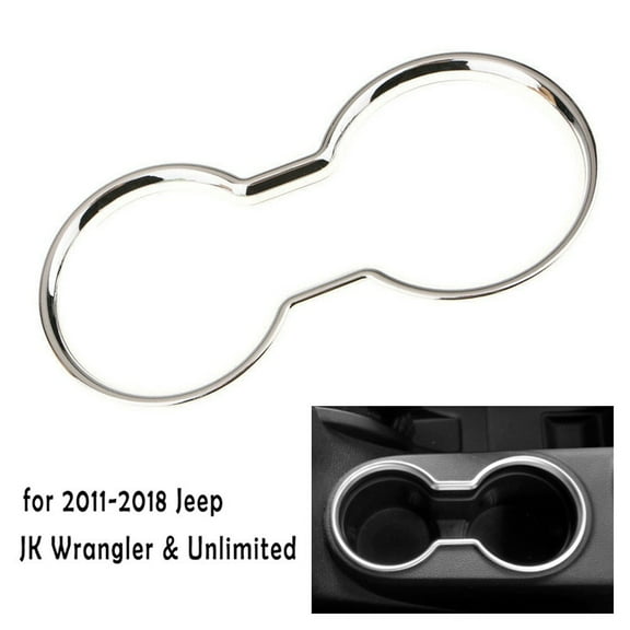 Opar Silver Cup Holder Cover Trim for 2011-2018 Jeep JK Wrangler & Unlimited