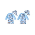thumbnail image 2 of BemeyourBBs Toddler Baby Boy Shark One Piece Swimsuit with Sun Hat Infant Boys Bathing Suit Long Sleeve Rash Guard UPF 50+ Ocean Theme Print Zipper Swimwear Summer Pool Beachwear, 2 of 9