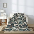 thumbnail image 2 of Throw Blanket for Couch Sofa and Bed, Green Camouflage Print Super Soft Plush Throw Blanket, Fuzzy Cuteness Comfy Warm Washable Flannel Blanket & Throws for All Season 40"x30", 2 of 5