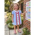 thumbnail image 6 of Cenuakty Girls Back to School Dress Apple School Bus Pencil Embroidery Doll Collar Short Sleeve A-line Dress Kids Summer Plaid Dress, 6 of 9