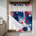 thumbnail image 4 of Flag Day No Hook Shower Curtain with Snap in Liner U.S. Flag Themed Red White Five-Pointed Star Graffiti Waterproof Bathroom Shower Curtain with See Through Top Window for Bathtub 72" x 72", 4 of 9
