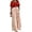 Red, variant on Women Floral Two Piece Pants Set Short Sleeve V Neck Top Wide Leg Pants Matching Outfit Dressy Summer Set