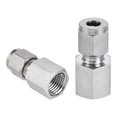 thumbnail image 4 of Unique Bargains G1/4 Female Thread x 1/4' Tube OD Compression Tube Fitting 304 Stainless Steel 2Pcs, 4 of 5