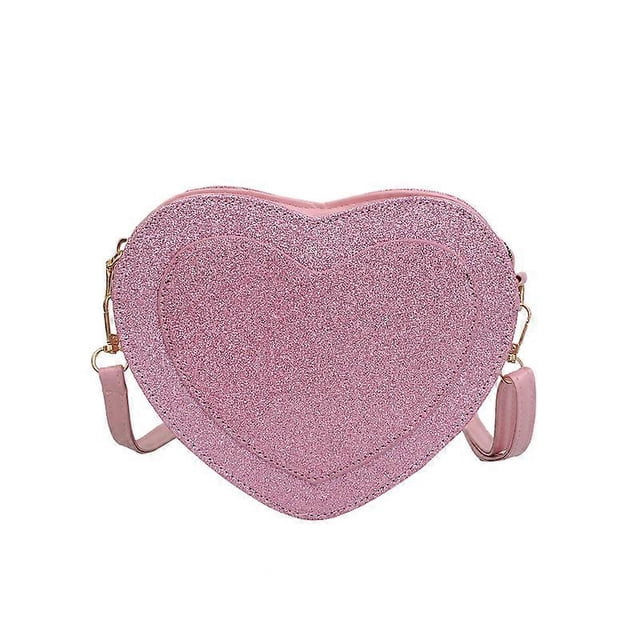 Bolso bandolera con forma de corazón, de piel sintética, para mujer.