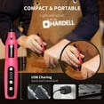 thumbnail image 5 of HARDELL Mini Cordless Rotary Tool, 5-Speed 3.7V rechargeable Kit with 61 Accessories, USB Charging Multi-Purpose Power Tool, 5 of 5