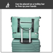 Travelhouse 5-Piece Hardside Luggage Set Spinner Lightweight Suitcase with TSA Lock & Duffel Bag,Green