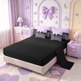 thumbnail image 3 of Manfei Black Girly Bowtie 7-Piece Twin Bedding,Classic Geometric Gingham Bedding Comforter Set,Black Reversible, 3 of 7