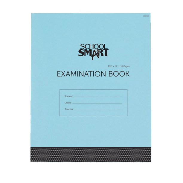 Notebook School Smart Examination, azul, 16 hojas, paquete de 50