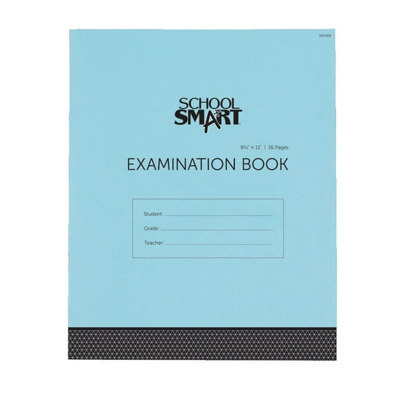 Notebook School Smart Examination, azul, 16 hojas, paquete de 50