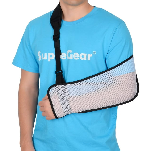 supregear Mesh Arm Sling, Adjustable Shoulder Arm Immobilizer, White