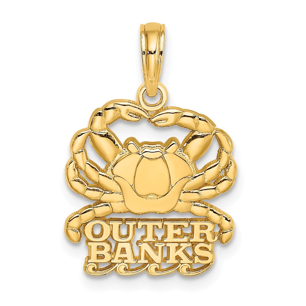 JewelryWeb 14k Gold Outer Banks Under Crab High Polish