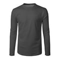 thumbnail image 2 of Bcfgryg Mens Fashion Casual Sports Fitness Outdoor Curved Hem Solid Color Round Neck T Shirt Long Sleeve Top Athletic Fit Men’s T-shirts, 2 of 5