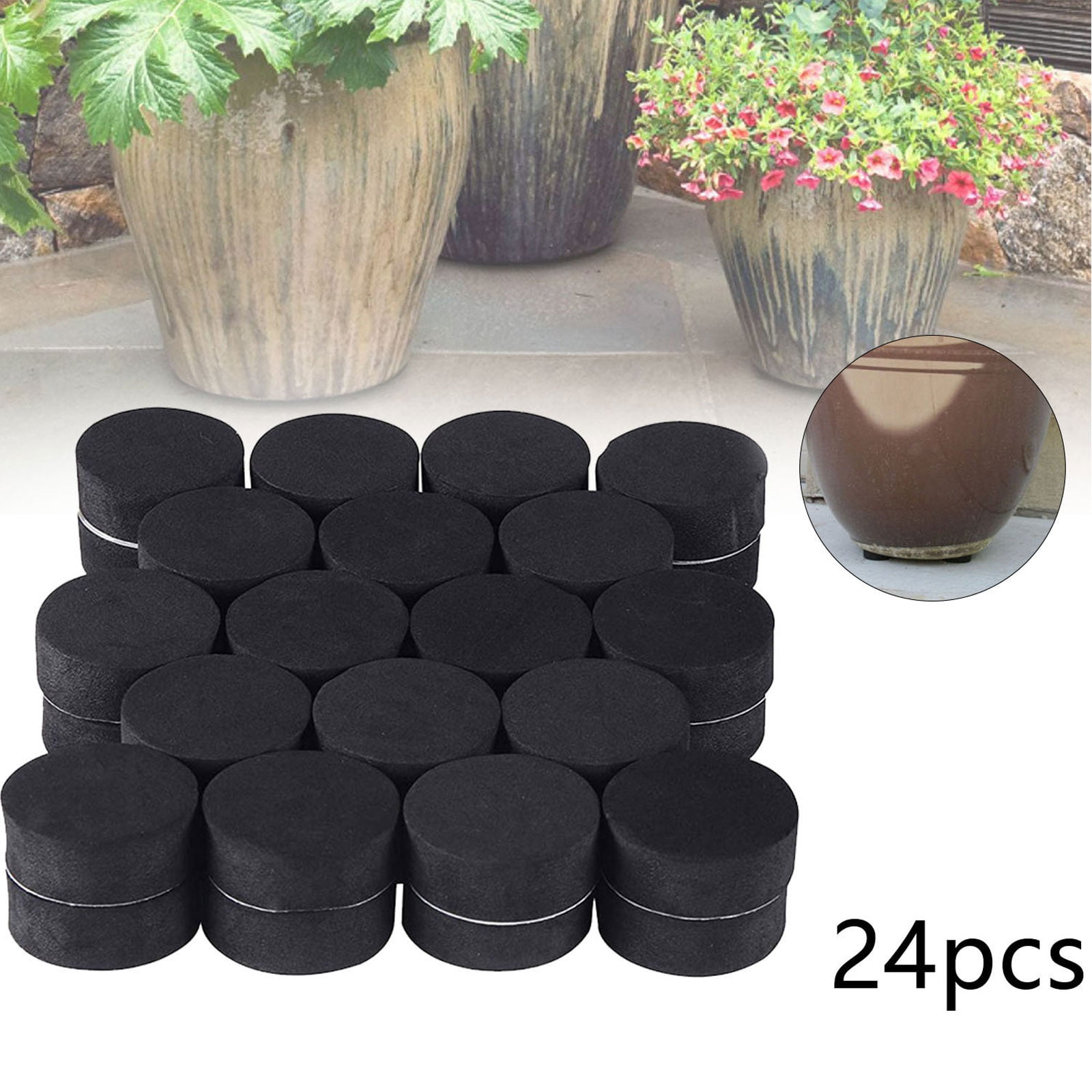 12 Pack of Invisible Low Profile Home & Garden Flower Plant Pot EVA Feet Risers