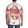 thumbnail image 3 of Kdxio Men'S Hawaiian Shirt For Men Short Sleeve Shirt Sloth With Donuts1 Summer Casual Holiday Beach Button Down T-Shirts, 3 of 5