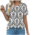 thumbnail image 1 of Tops Cortos para las Mujeres Cuello en V de Moda Casual Manga Corta Primavera Verano Top, Tops de Baile para las Mujeres, 1 of 4