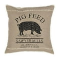 thumbnail image 1 of VHC Brands Coussin Carré 18x18 Pouces, Cochon, Charbon, 1 of 6