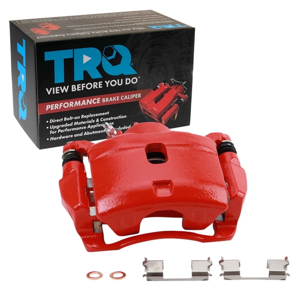 TRQ Front Left Right Brake Caliper w/Bracket Performance Red Driver Passenger Side Fits 2014-2015 Acura ILX 2003-2017 Honda Accord 2013-2021 Civic