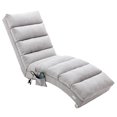 thumbnail image 4 of Massage Chaise Lounge, Modern Linen Upholstered Electric Recliner Chair with Ergonomic Backrest and Stable Steel Legs, Comfy Single Sofa Chair Leisure Lounge Chair for Living Room Bedroom, Light Gray, 4 of 7