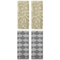 Unique Bargains 4 Pcs Bathroom Geometric Hand Towels Grey/Khaki 13" x 29"/14" x 30"