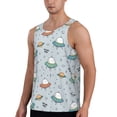 thumbnail image 2 of Picia Spaceship Printed Men’s Performance Tank, Men's Workout Tank Top Moisture-Wicking Tank Top Muscle tee, Breathable Workout Shirt-4X-Large, 2 of 7