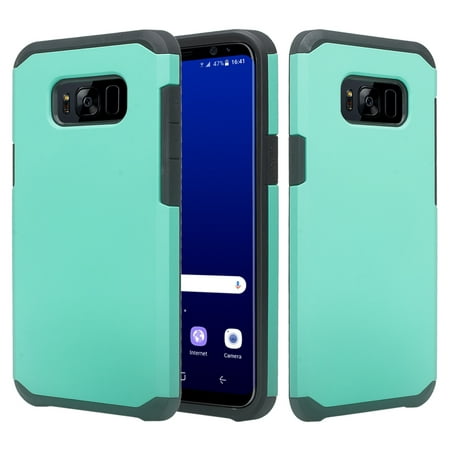 For Samsung Galaxy S8 Case, SM-G950 Slim Dual Layered Shock Resistant Hybrid Case Cover - Teal