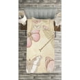 thumbnail image 3 of Ambesonne Abstract Quilted Bedspread Set 2 Pcs, Retro Butterflies Bugs, Twin Size, Pale Pink and Pale Grey, 3 of 3
