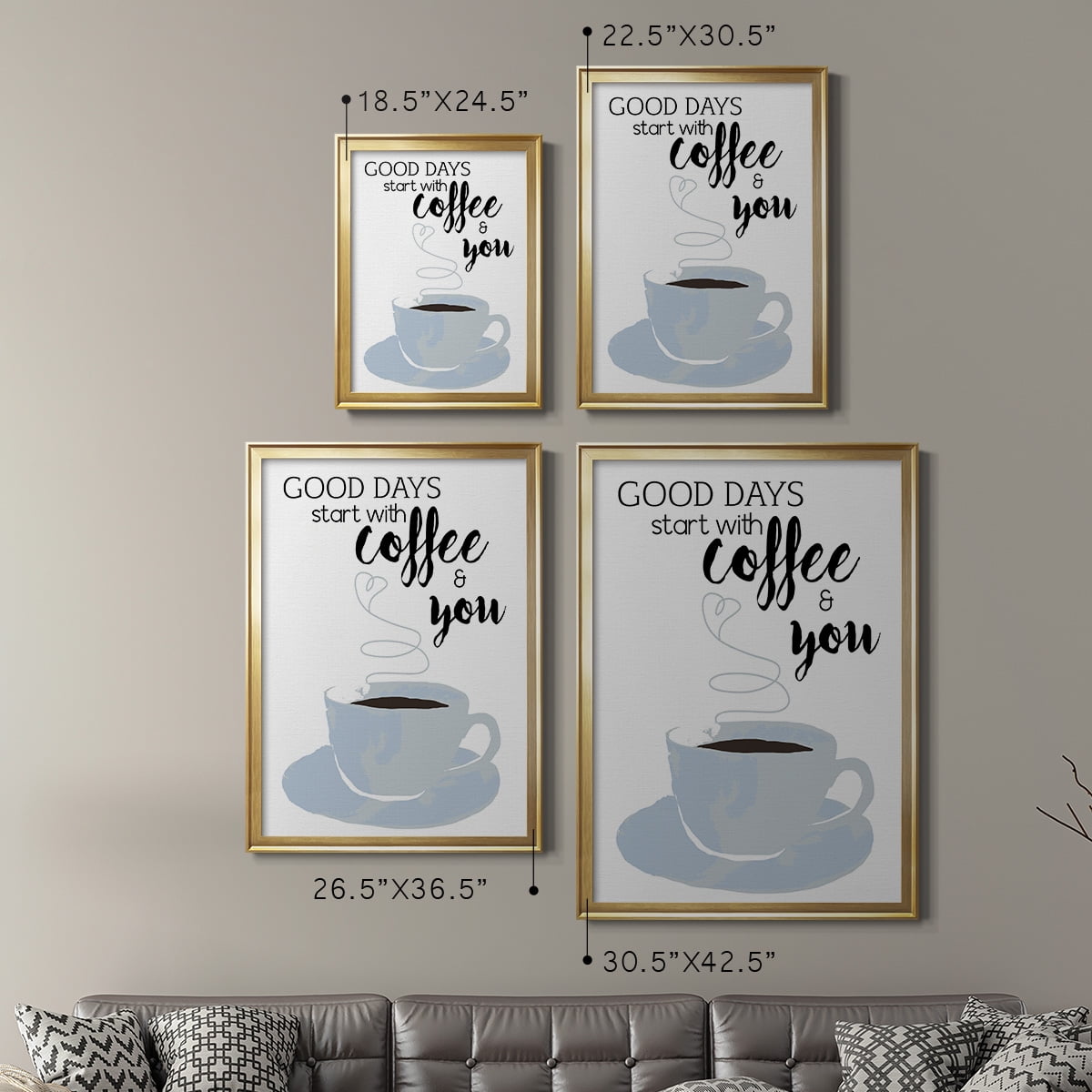 Start With Coffee & You Premium Framed Print - Ready to Hang