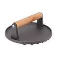 thumbnail image 1 of Bacon Press, Wide Application Cast Iron Convenient Comfortable Handle Grill Press  For Party, 1 of 8