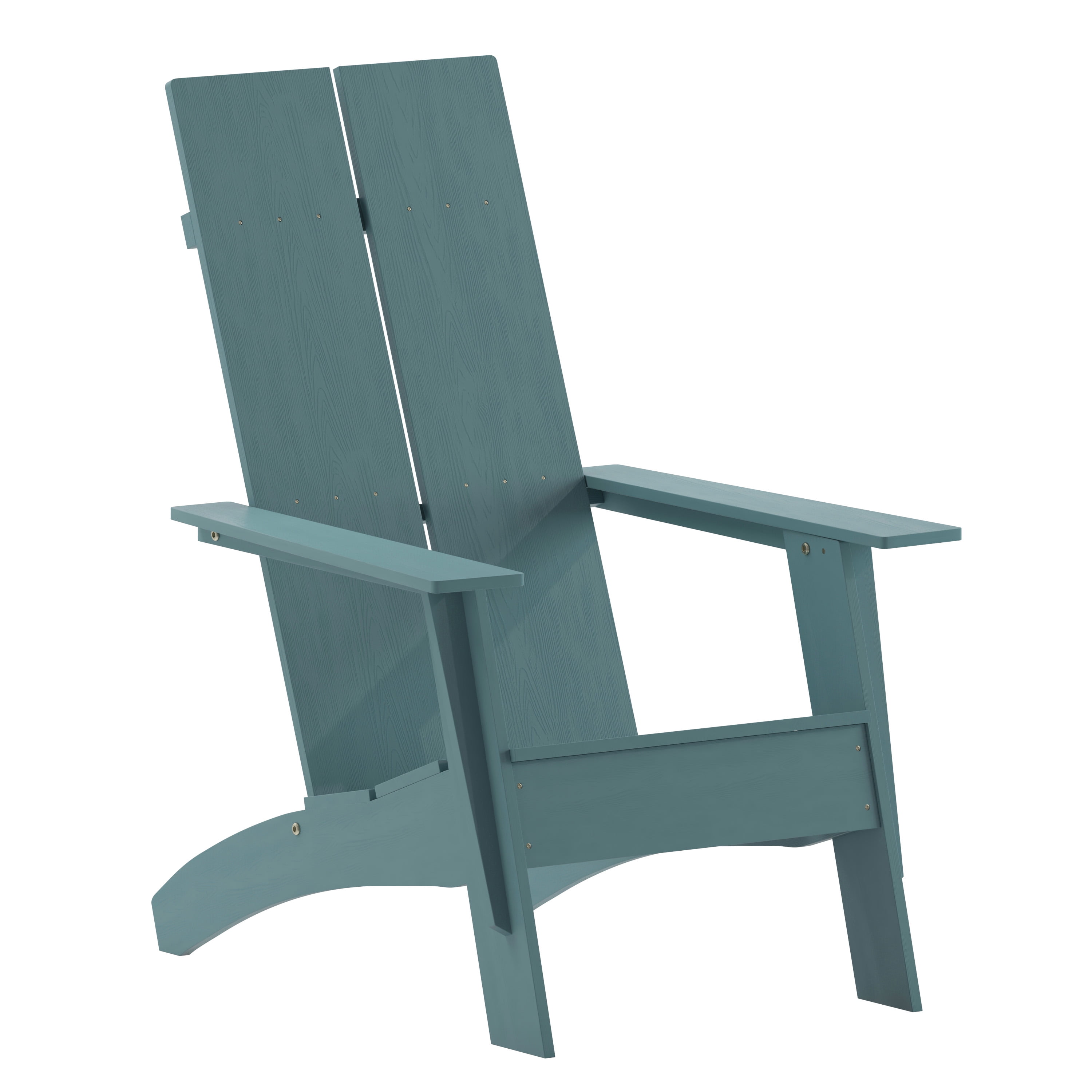 BizChair Modern Commercial 2-Slat Back Adirondack Chair - Sea Foam All-Weather Poly Resin Lounge Chair