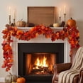 thumbnail image 5 of 68.9 Inch Thanksgiving Decor Hanging Garland,Flexible Bendable Artificial Autumn Maple Leaves for Patio Porch Party, 5 of 6