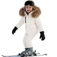 thumbnail image 5 of Toddler Kids Winter 2-Piece Snowsuit Set - Solid Color Thick Down Jacket with Large Collar, Waterproof & Windproof Outdoor Snow Gear, Casual Daily Wear, Warm Ski Outfit | CSEONE, 5 of 8