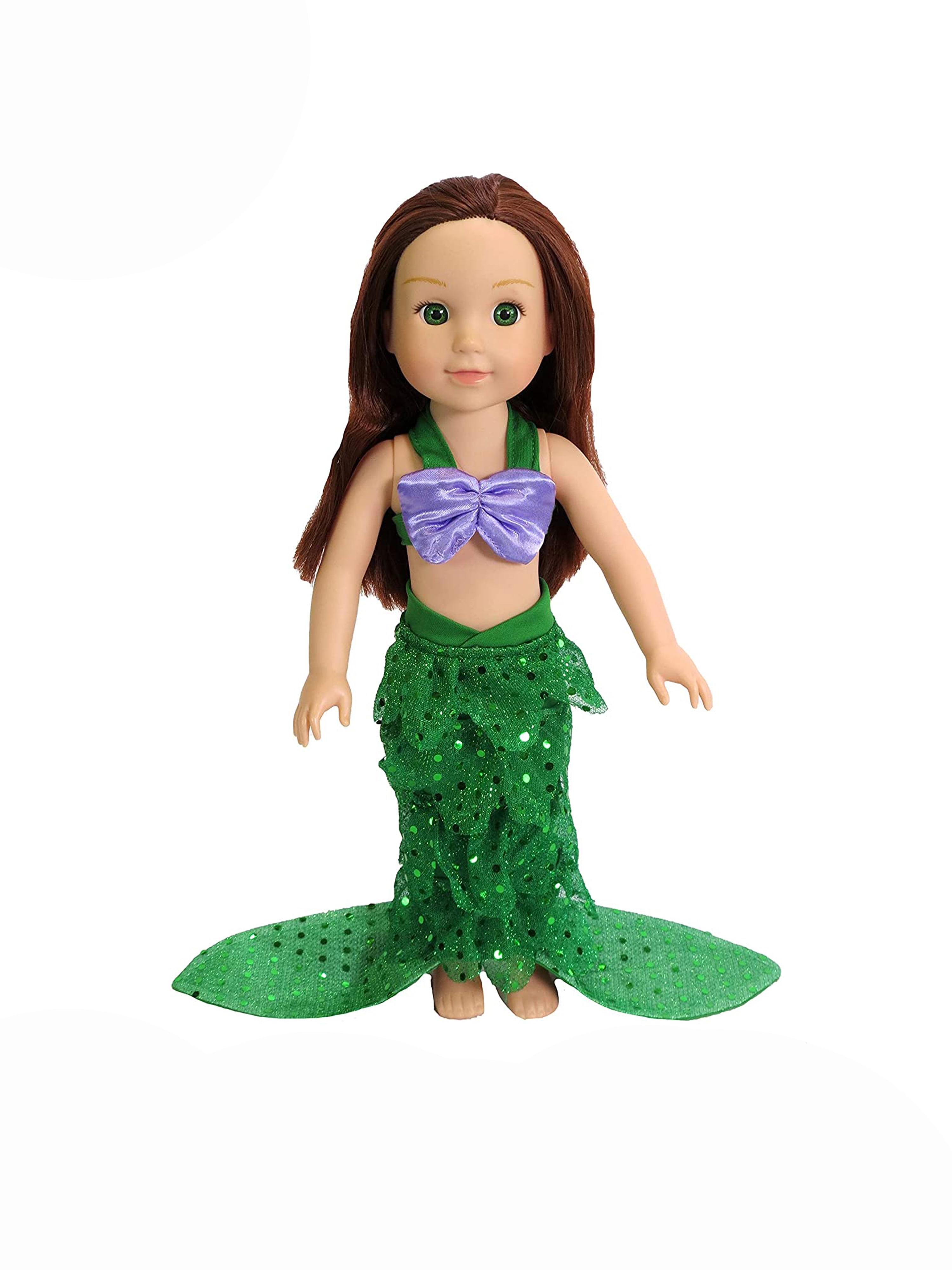 Mermaid Outfit Costume for 14 in Wellie Wishers American Girl Doll Clothes