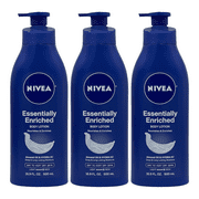 3 Pack NIVEA Essentially Enriched Body Lotion Almond Oil Very Dry Skin 16.9 oz