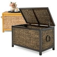 thumbnail image 2 of ClickDecor Wilson Farmhouse Wicker Trunk Acacia 30" Storage Basket Rustic Brown, 2 of 13