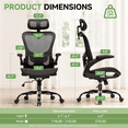 thumbnail image 7 of LUCKLIFE Office Chair High Back Mesh Swivel Ergonomic Chair with Armrests, Black, 7 of 7