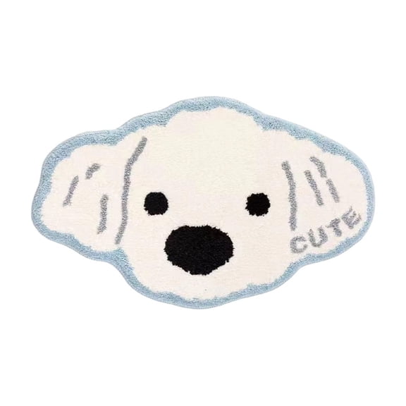 Bath Mat Dog Rug Water Absorption Non Slip Mat Soft Machine Wash Rug Mat for Bedroom Bathroom Toilet Floors Kitchen (White, 23.6''x15.7'')