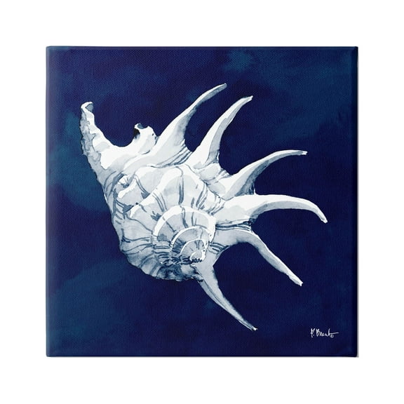 Stupell Industries Cyanotype Shells Traditional Conch Graphic Art Gallery Wrapped Canvas Print Wall Art, Design by Paul Brent