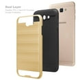 thumbnail image 4 of For Samsung Galaxy J7 (2017) / J7 Sky Pro / J7 Perx / J7 V Slim [Shock Resistant] Hybrid Dual Layer Metallic Brush Armor Defender Case Cover - Gold, 4 of 4