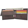 thumbnail image 6 of Cazoro Men's Genuine Leather RFID Blocking Bifold Extra Capacity Top Flip ID Wallet Brown, 6 of 9