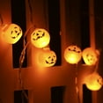 thumbnail image 6 of JTWEEN 2Pcs Halloween String Lights 9.8ft Pumpkin Hanging Fairy String Lights Waterproof Battery Powered Halloween Decoration String Lamps for Window Courtyard, 6 of 7
