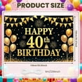 thumbnail image 2 of Golden Theme Happy 40th Birthday Banner Black Background 40th Birthday Display Glittery Design Balloon Decor Birthday Party Backdrop for 40th Birthday Party Adult Gathering Family Celebration, 2 of 9