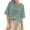 Light Blue, variant on Wyobmus Womens Summer Tops Loose Fit Button Up Henley Shirt Casual Solid Color Half Sleeve Linen Cotton Tshirt S-3X Beige