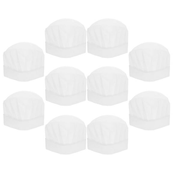 SEWCHICS Childrens Baker Hat Mini Chef Hat White Easy to Wear 10Pack