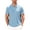 Light Blue, variant on Men's Ribbed Knit Short Sleeve Polo Shirt, Classic Collar Split Neck Design Textured Casual Top Khaki L