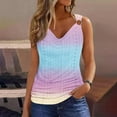 thumbnail image 2 of Lovskoo Tank Tops for Women 2024 Casual Printed V-Neck Sleeveless Womens Summer Tops Pink, 2 of 6