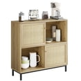 thumbnail image 4 of 39.8"W Coffee Bar Cabinet, Farmhouse Sideboard Buffet Cabinet with Storage, Wine Liquor Bar Cabinet with Metal Sliding Door, Wood Accent Cabinet for Kitchen, Dining Room, Living Room, 4 of 9