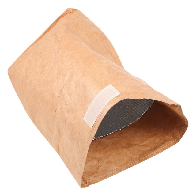 SEWACC 1Pc Foldable Brown Kraft Paper Bag for Lunch Storage and Snack Holder