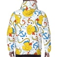 thumbnail image 7 of Naloa Ducks and Anchors Men's Casual Hooded Collar Drawstring Hoodies Pullover Sweatshirts Casual Long Sleeve Shirts-Small, 7 of 7