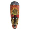 thumbnail image 2 of Máscaras de pared perfecl decoración colgar en la pared Madera maciza Máscara africana colorida 17x50cm Artesanías Africanas, 2 of 8